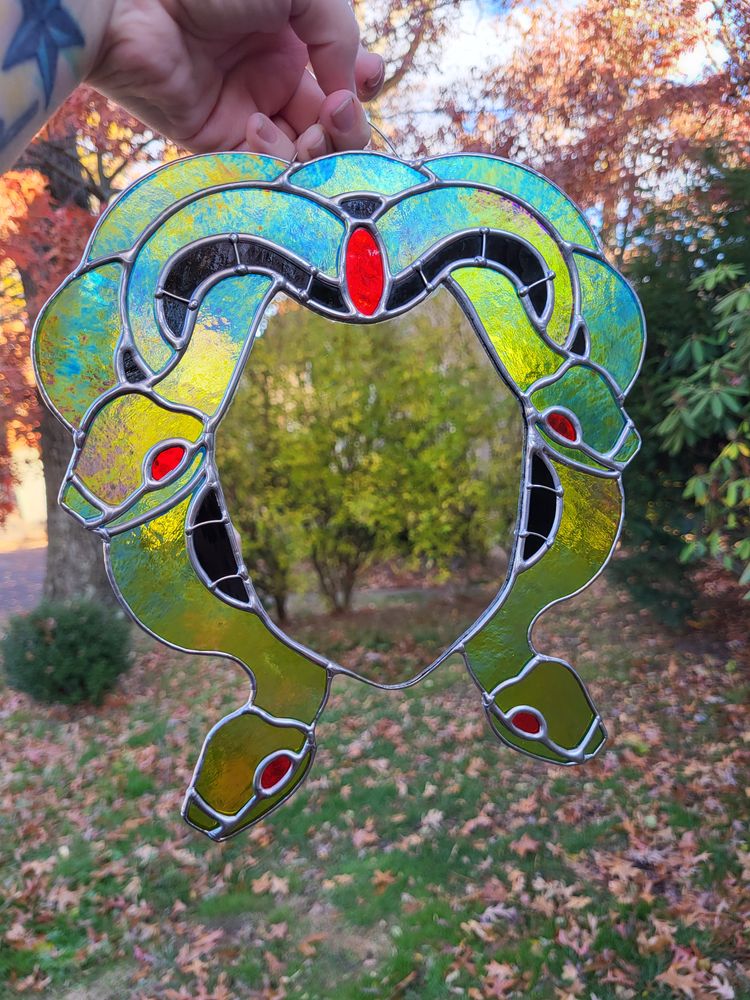 Medusa Stained Glass Mirror