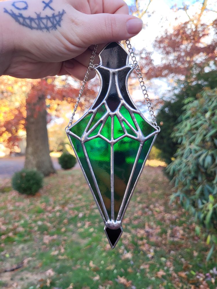 Potion Bottle Green Stained Glass