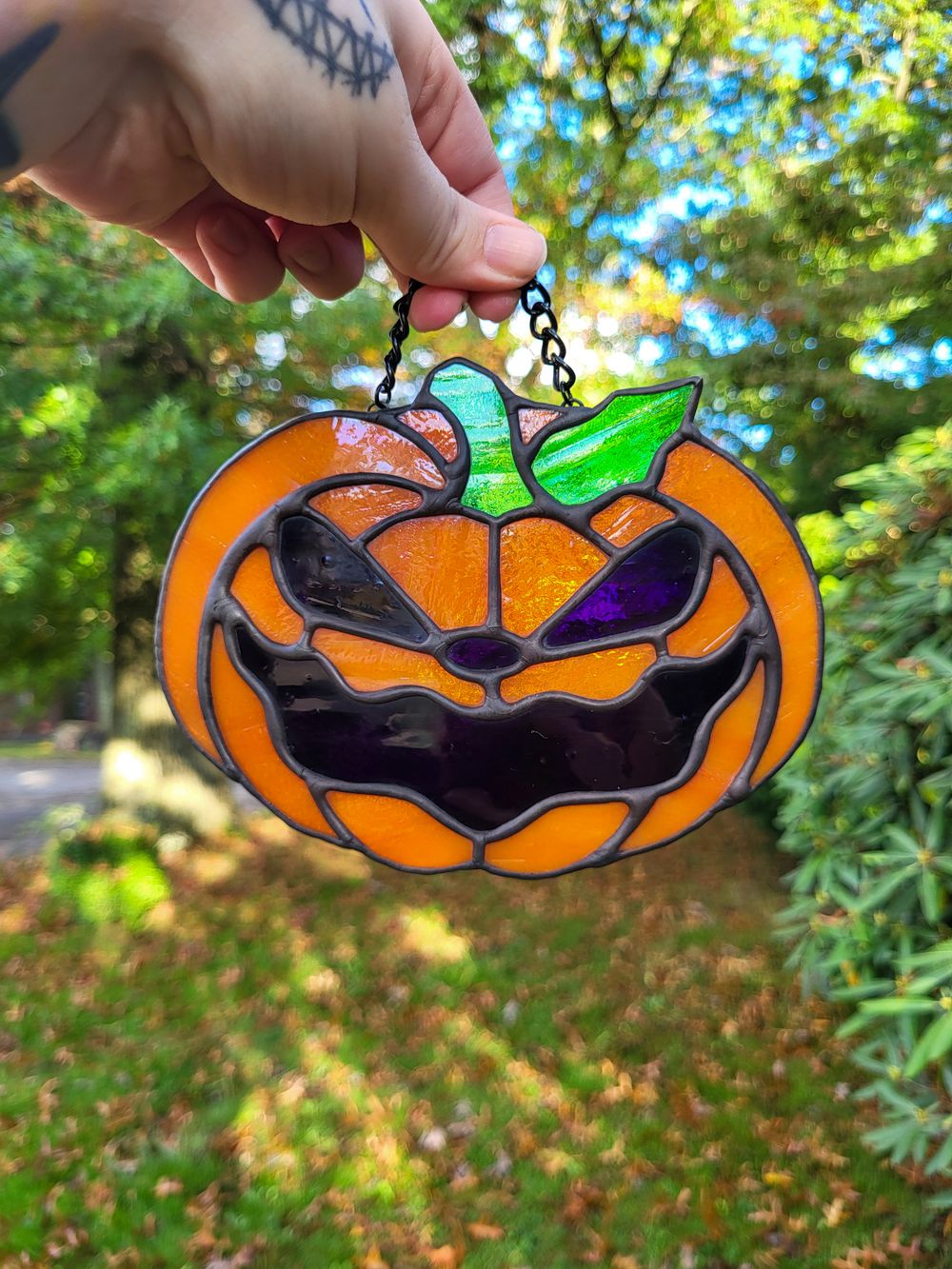 Jack-o'-lantern Stained Glass